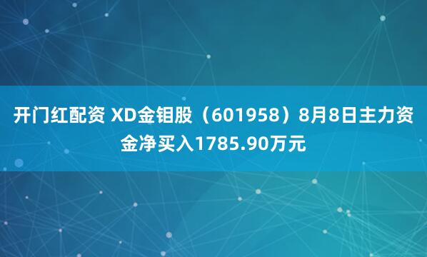 开门红配资 XD金钼股（601958）8月8日主力资金净买入1785.90万元